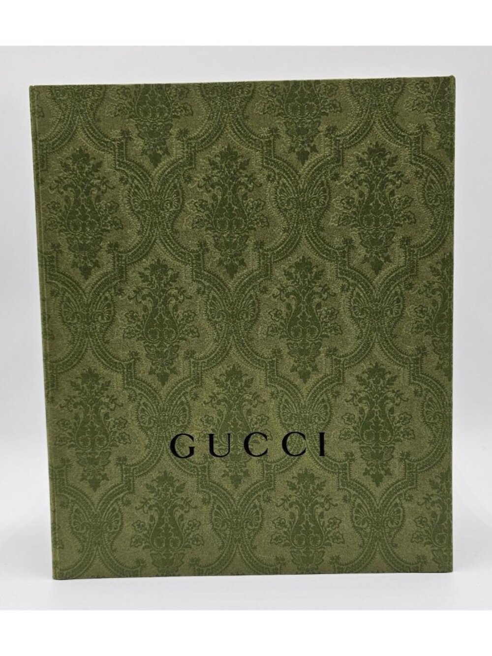 Gucci Green Embossed EMPTY Magnetic Luxury Gift Box Tissue/Ribbon 10.5x8.5x4.5"